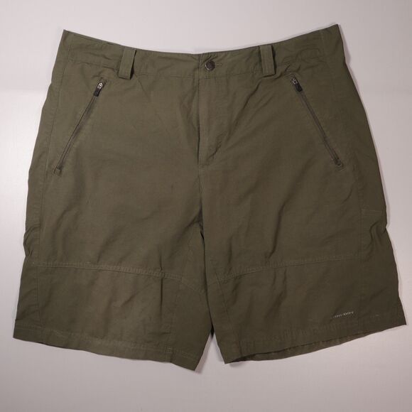 Columbia Titanium Omni Dry Shorts Olive Zip Pocket Fishing Mens Size 36 x 10 - Picture 1 of 7